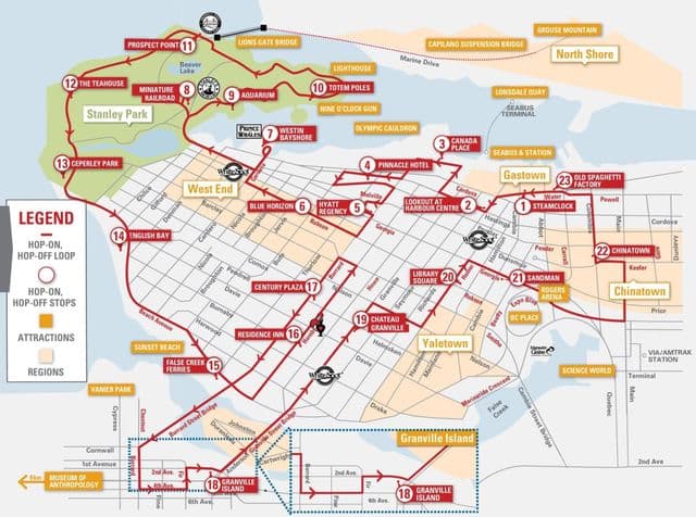 Vancouver-Karte Big Bus