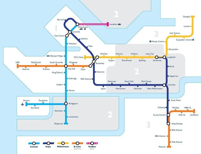 Verkehrskarte von Vancouver