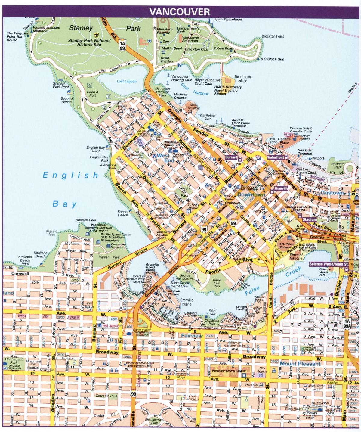 Vancouver Straßenkarte